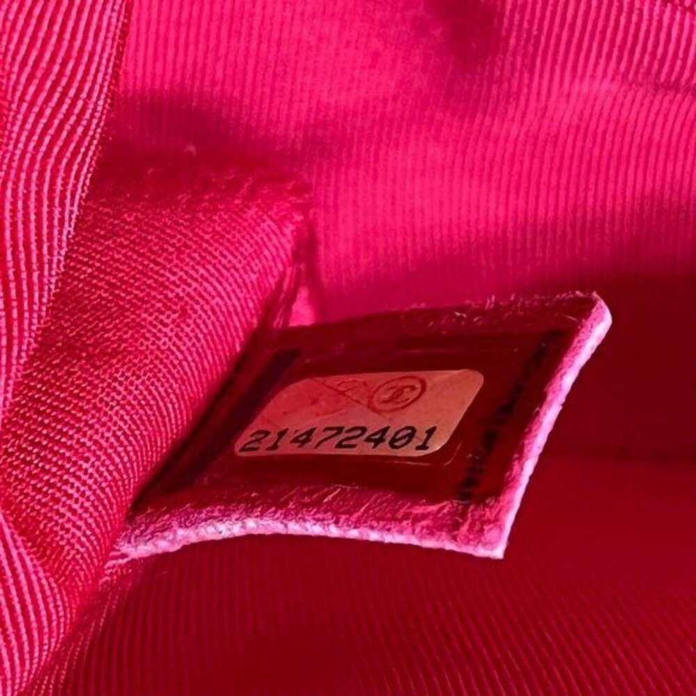 Authentic CHANEL Boy Flap Bag Quilted Chain Shoulder Bag Velvet Pink Fuchsia - Picture 14 of 14